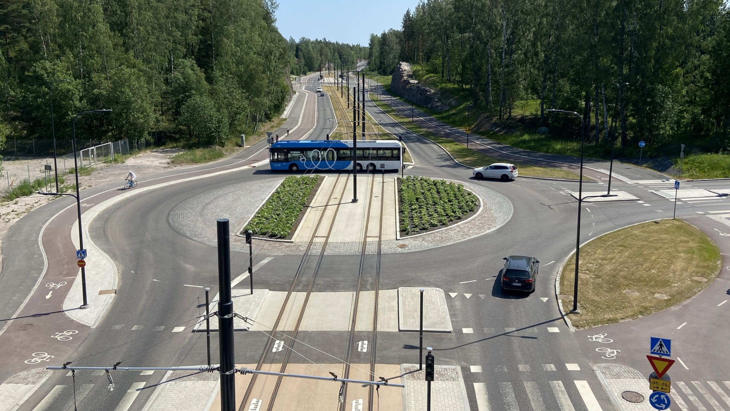 Liikenneympyrä Helsingissä (Kuva: LVM)