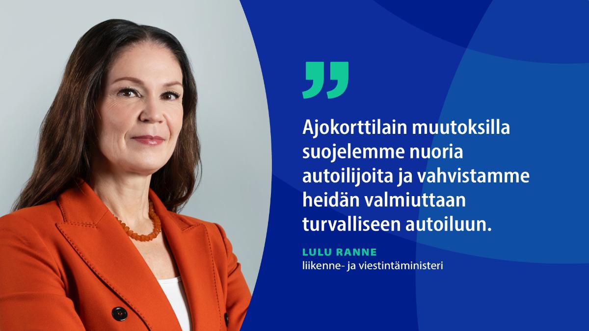 Liikenne- ja viestintäministeri Lulu Ranne.