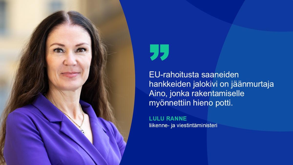 Liikenne- ja viestintäministeri Lulu Ranne.
