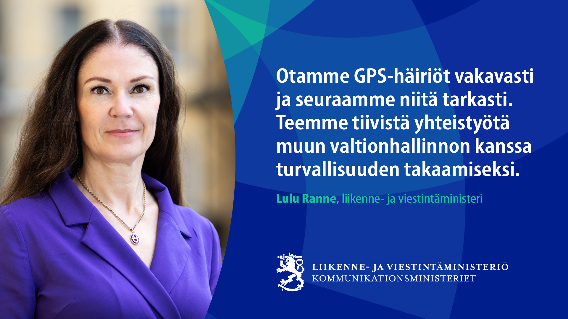 Liikenne- ja viestintäministeri Lulu Ranne. (Kuva: Fanni Uusitalo, valtioneuvoston kanslia/LVM)