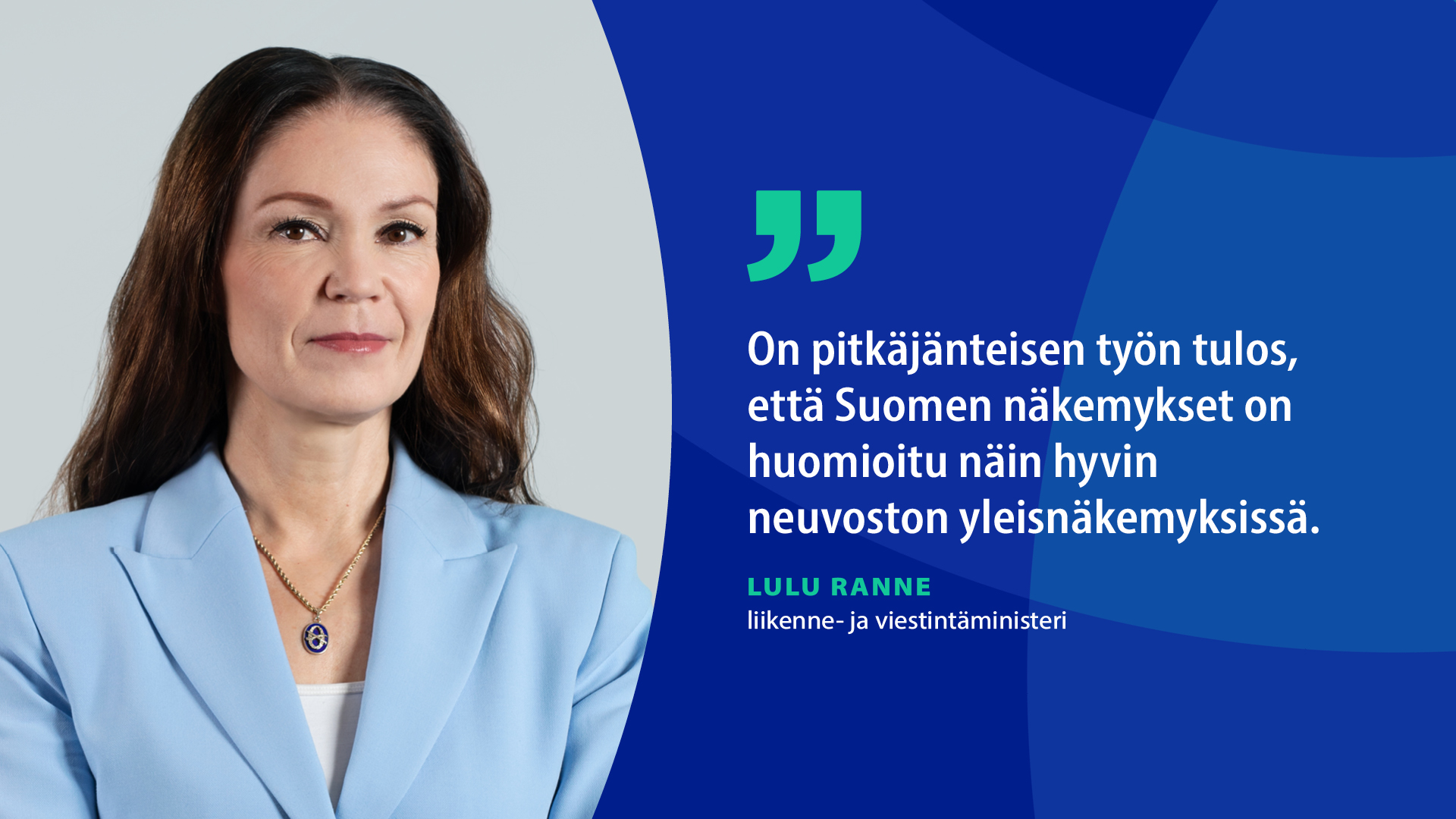 Kommunikationsminister Lulu Ranne. (Bild: Katri Lehtola, Keksi/LVM)
