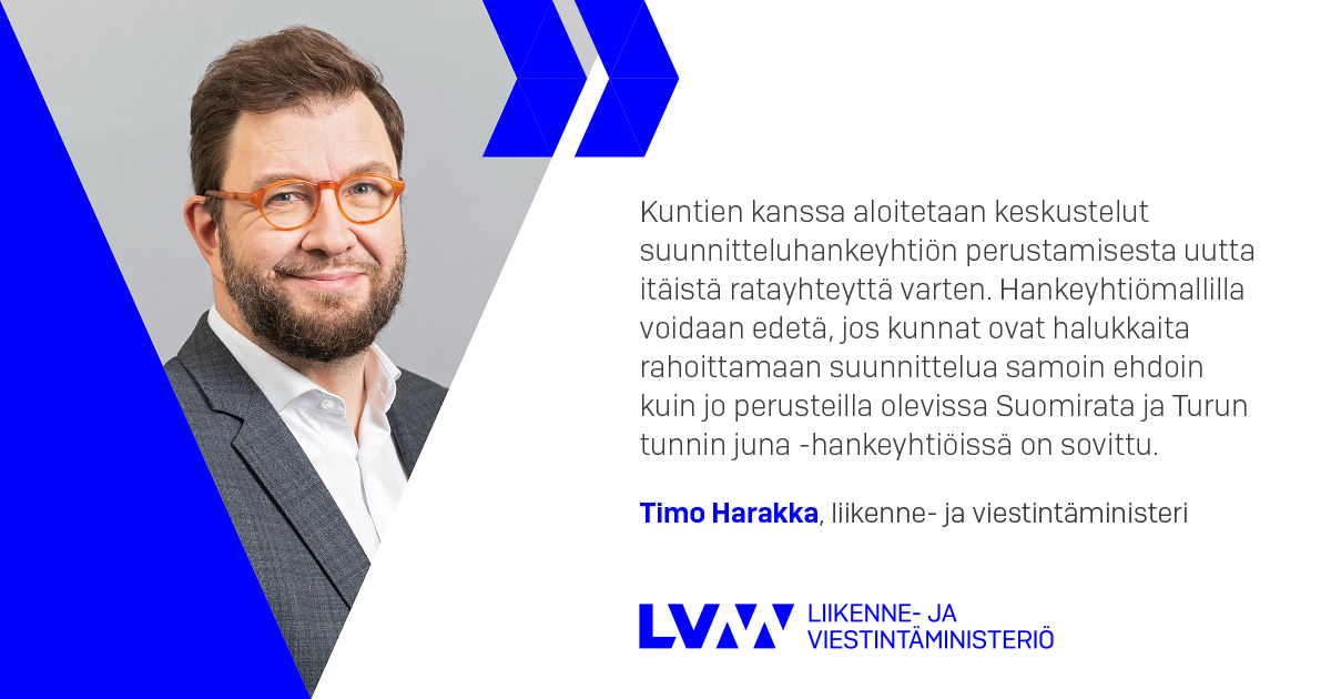 Minister Timo Harakka. (Photo: Suvi-Tuuli Kankaanpää, Keksi / Ministry of Transport and Communications))