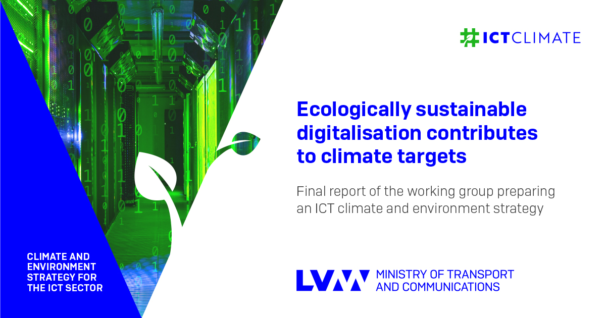 Final report of the working group on a climate and environment strategy for the ICT sector. (Picture: Ministry of Transport and Communications)