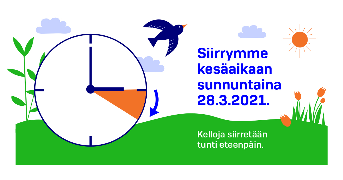 Kellon kuva, siirrymme kesäaikaan 28.3.2021 (kuva: lvm)