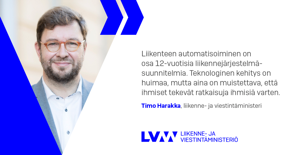Liikenne- ja viestintäministeri Timo Harakka (Kuva: LVM, VNK/Laura Kotilanen)