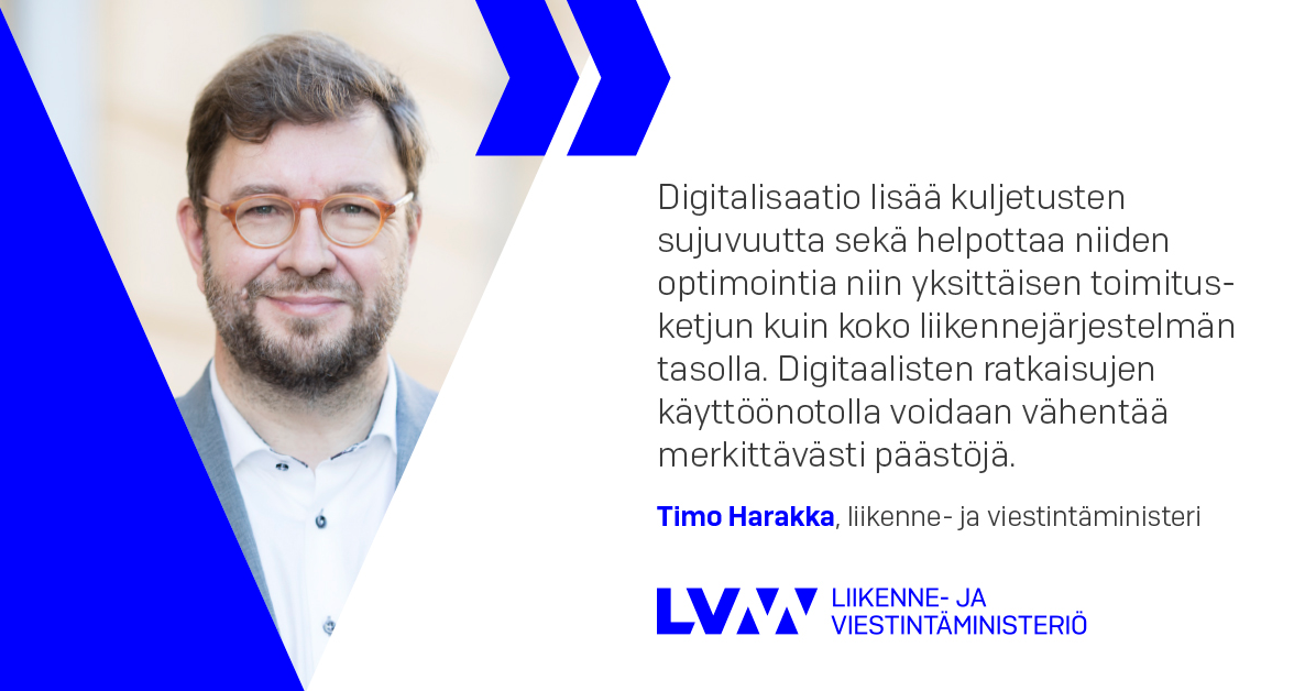 Liikenne- ja viestintäministeri Timo Harakka (Kuva: LVM, VNK/Laura Kotila)