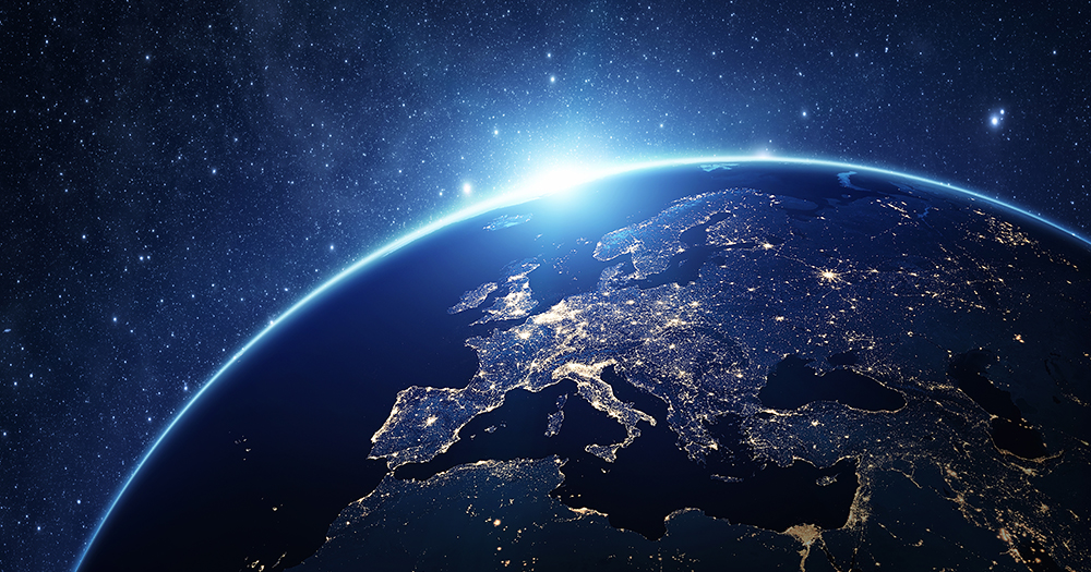 Europe seen from space. (Image: Shutterstock)