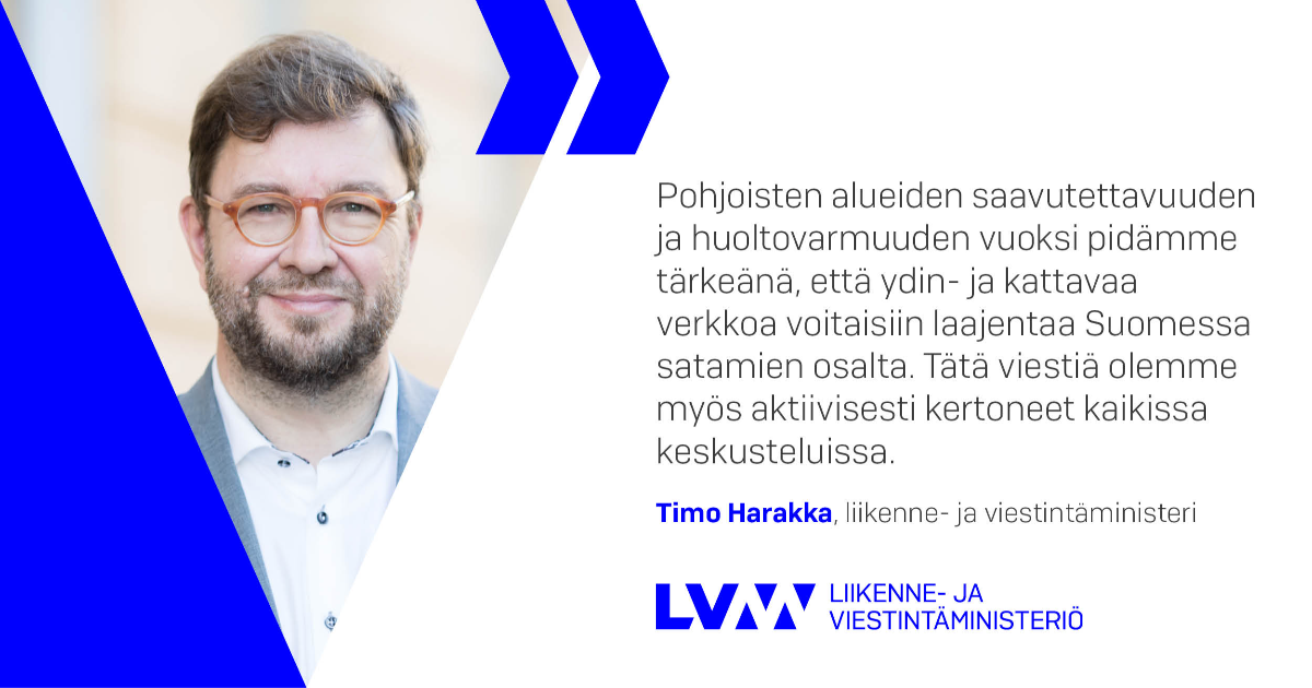 Liikenne- ja viestintäministeri Timo Harakka. (Kuva: Laura Kotila / VNK)