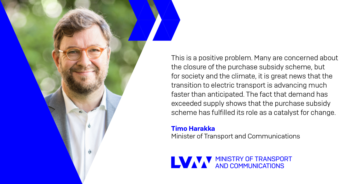 Minister of Transport and Communications Timo Harakka (Photo: Laura Kotila, Prime Minister's Office)