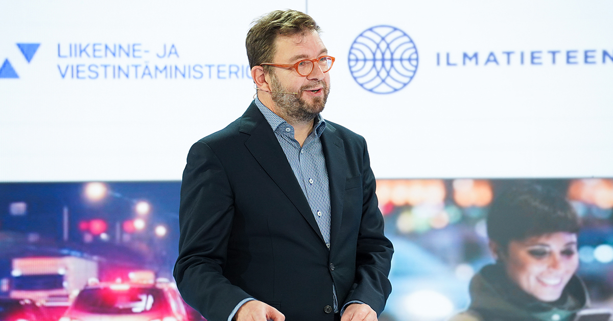 Kommunikationsminister Timo Harakka vid Kommunikationsforumet den 26 september 2022. (Foto: Kommunikatiosministeriet)
