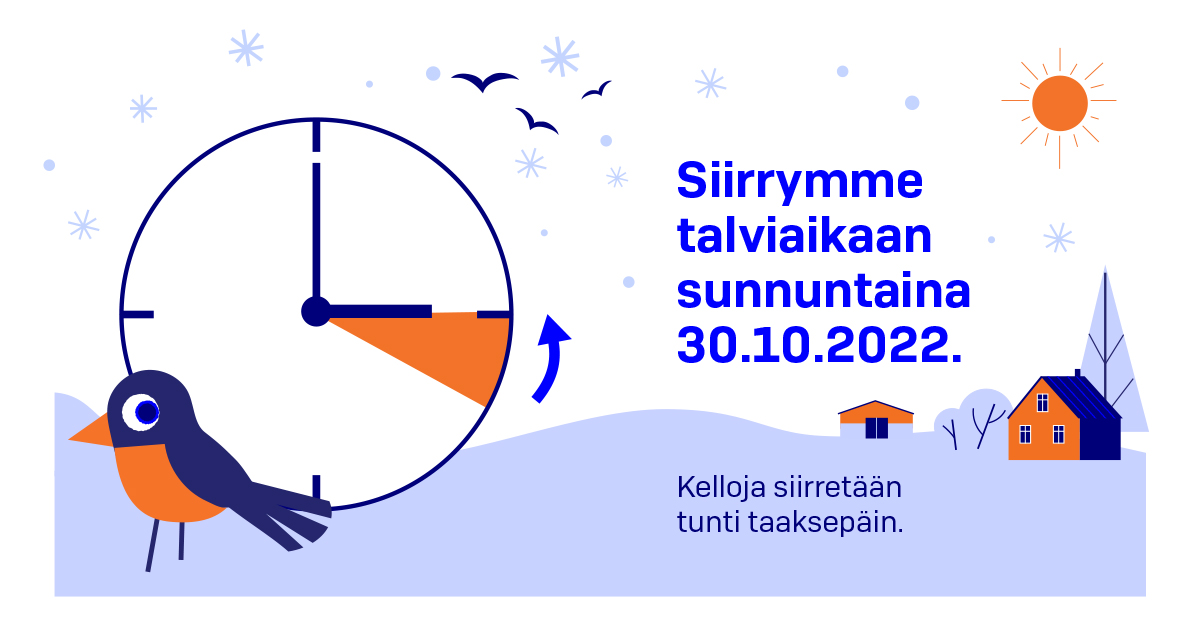 Siirrymme talviaikaan sunnuntaina 30.10.2022 (kuva: LVM)