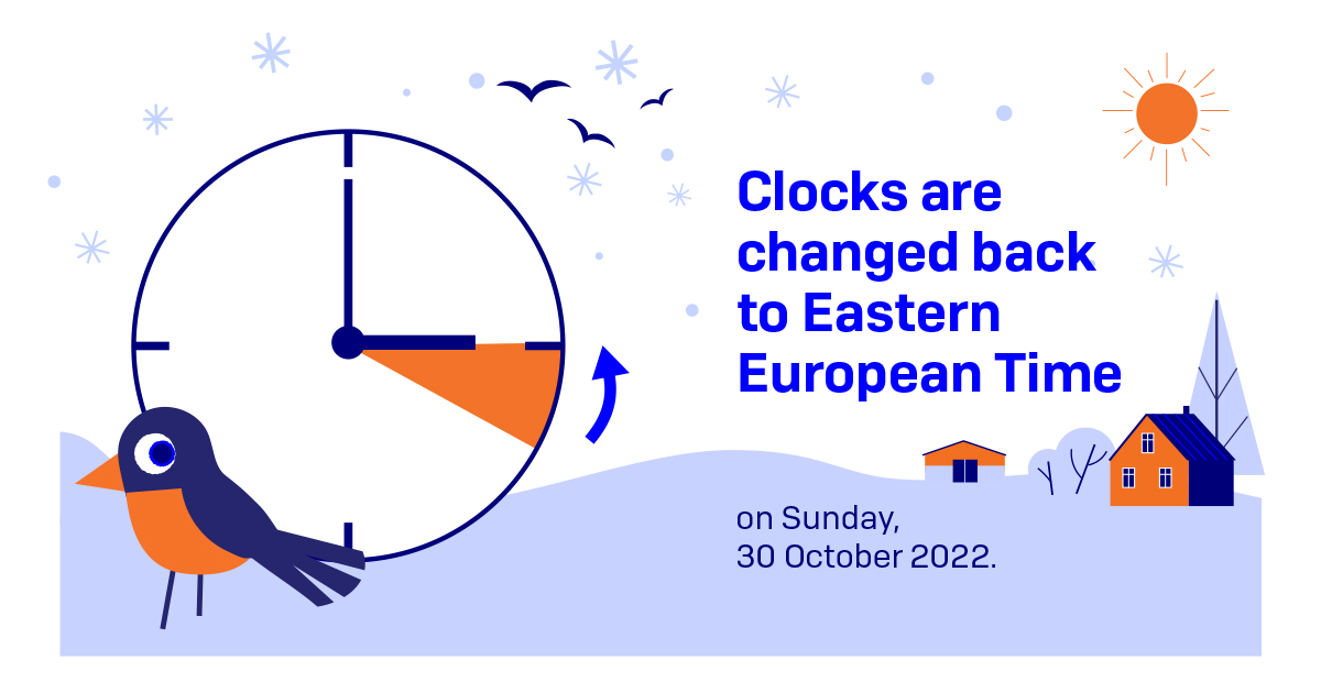 Clocks are changed back to Eastern European Time on Sunday 30 October 2022. (Image: LVM)