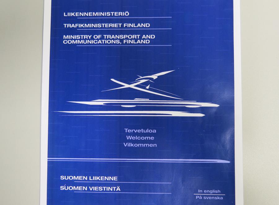 Printtikuva liikenneministeriön ensimmäisten verkkosivujen etusivusta (Kuva: LVM)