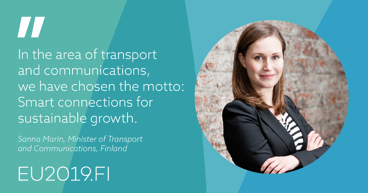 Minister of Transport and Communications Sanna Marin (Photo: Jukka-Pekka Flander)