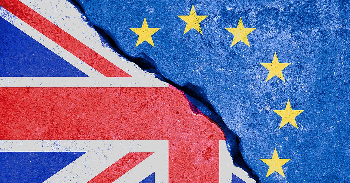 Britannian ja EU:n liput. Kuva: Shutterstock