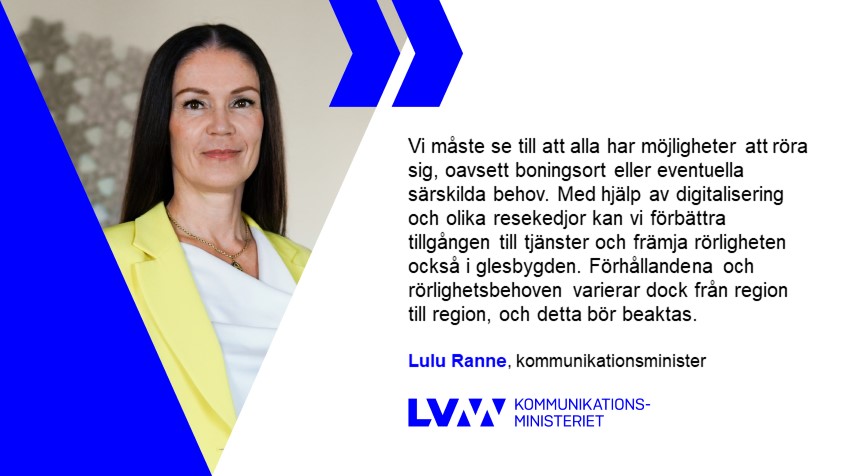Liikenne- ja viestintäministeri Lulu Ranne kuvassa