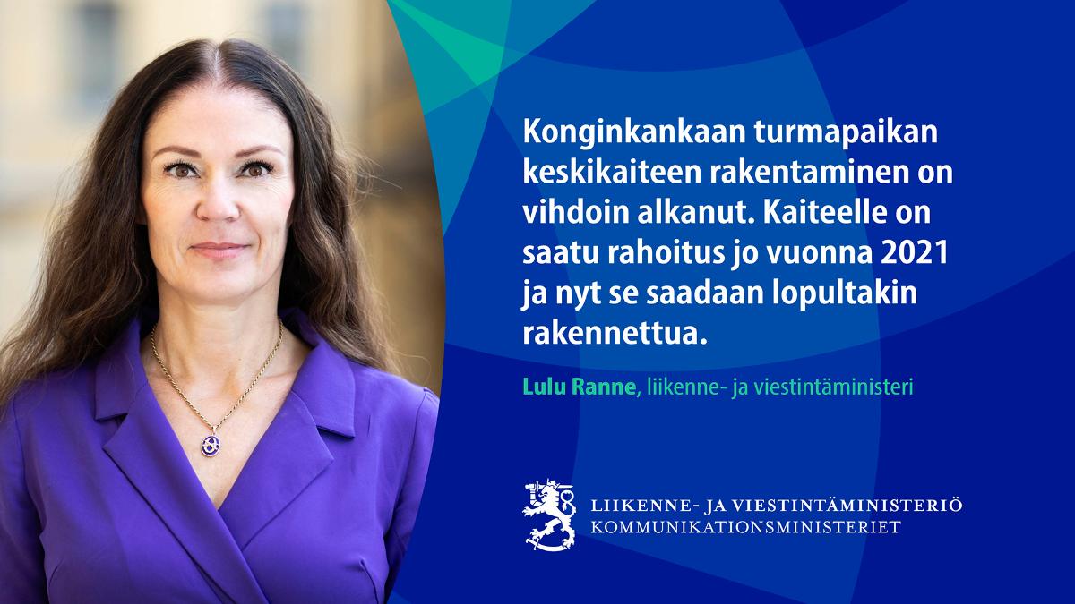 Liikenne- ja viestintäministeri Lulu Ranne.
