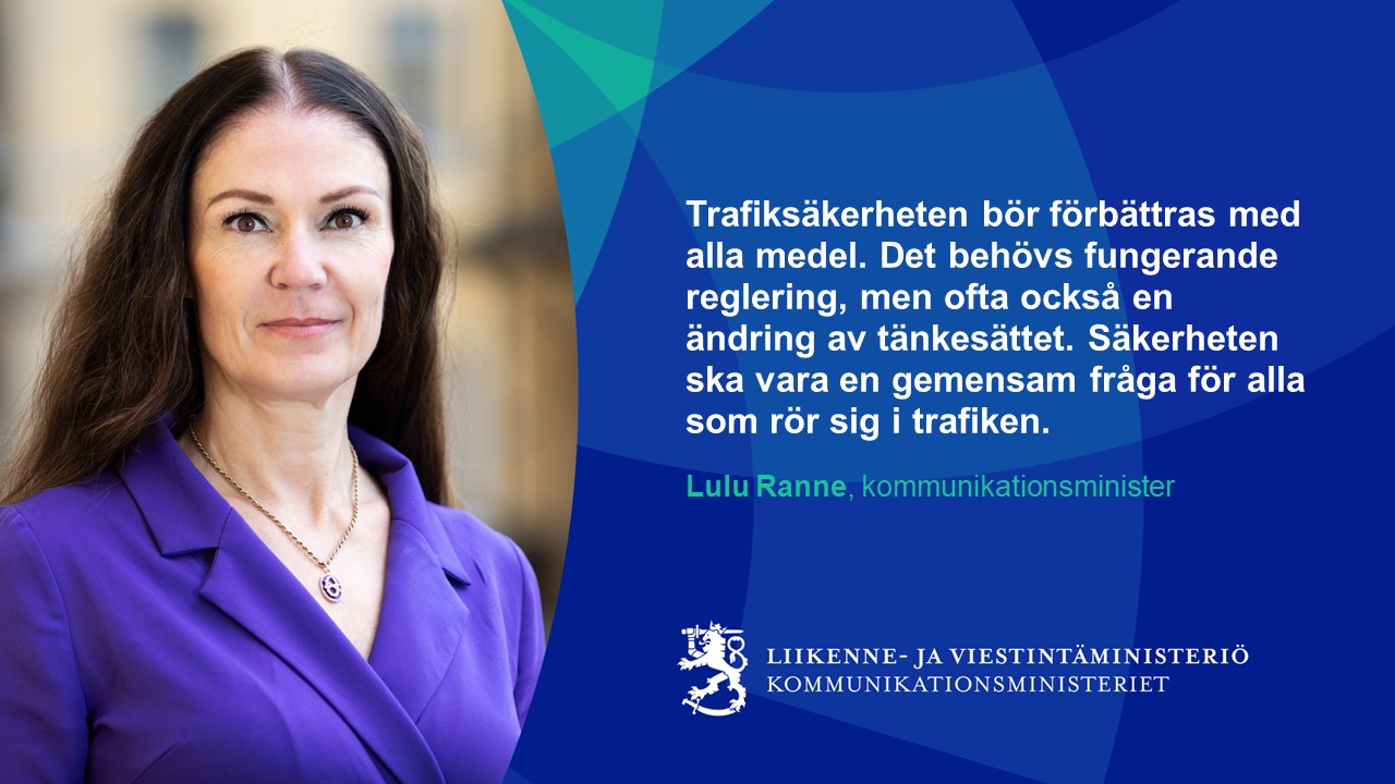 Kommunikationsminister Lulu Ranne (Bild: Fanni Uusitalo/Statsrådets kansli)