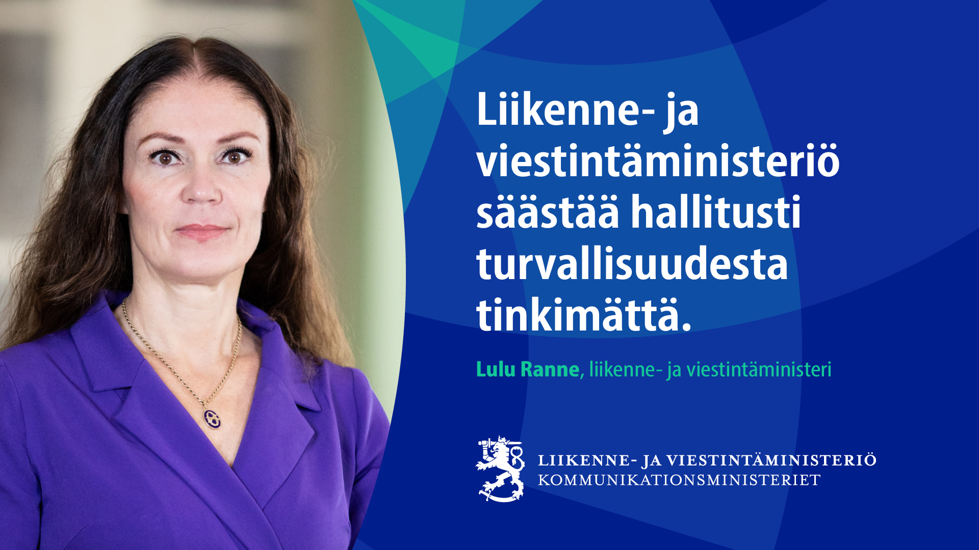 Liikenne- ja viestintäministeri Lulu Ranne. (Kuva: Fanni Uusitalo, valtioneuvoston kanslia/LVM)