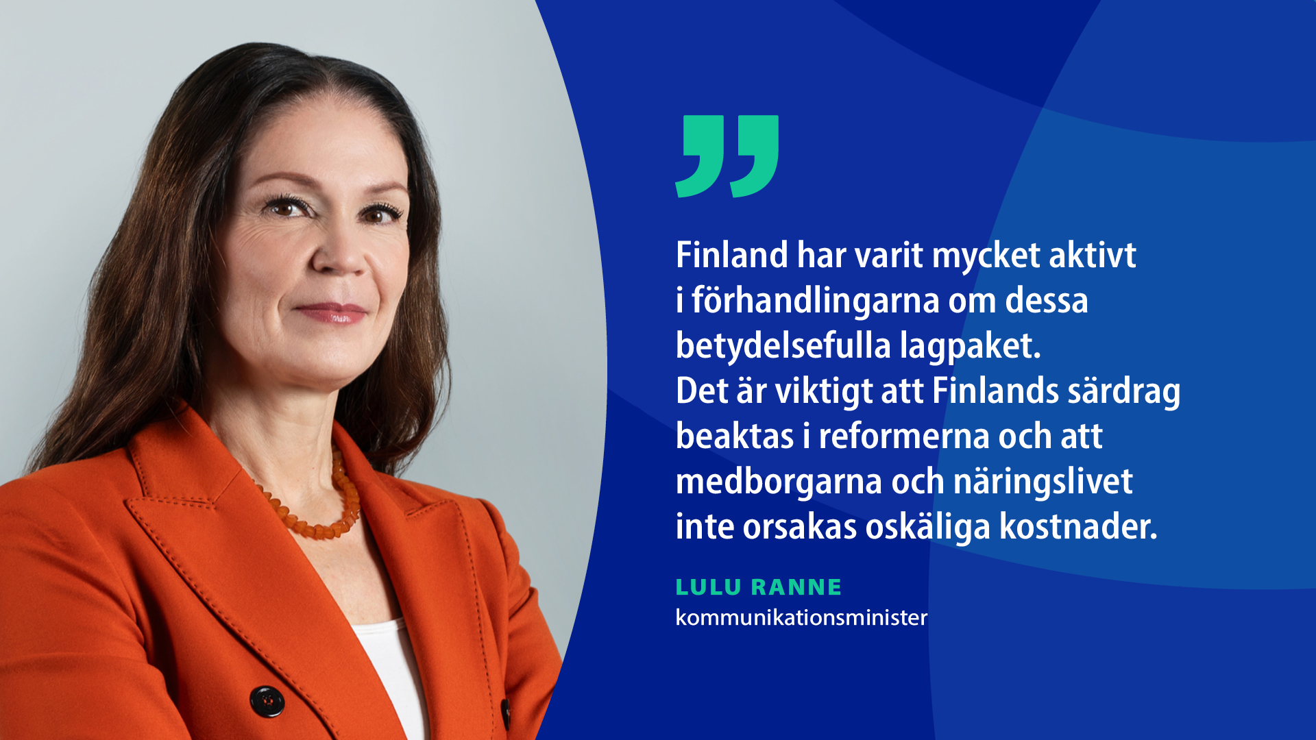 Kommunikationsminister Lulu Ranne (Bild: Katri Lehtola, Keksi)