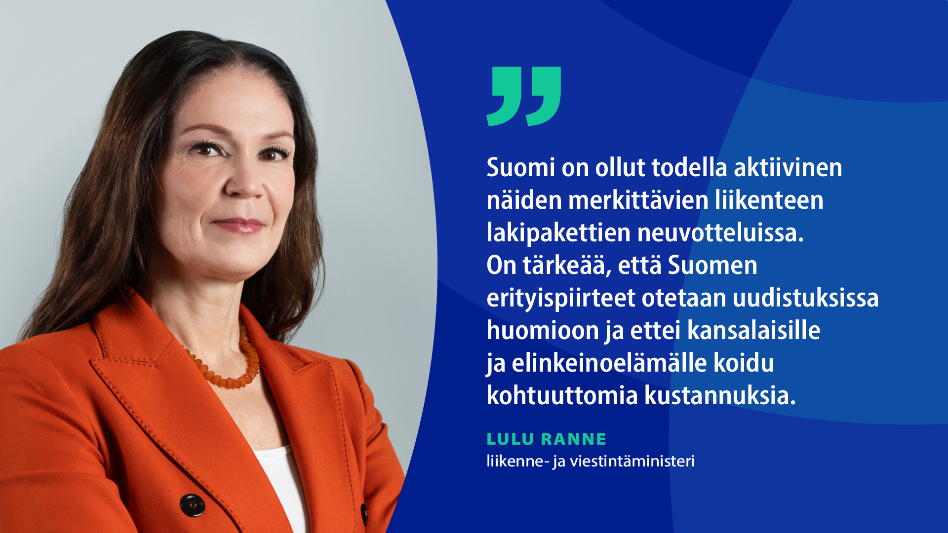 Liikenne- ja viestintäministeri Lulu Ranne (Kuva: Katri Lehtola, Keksi)
